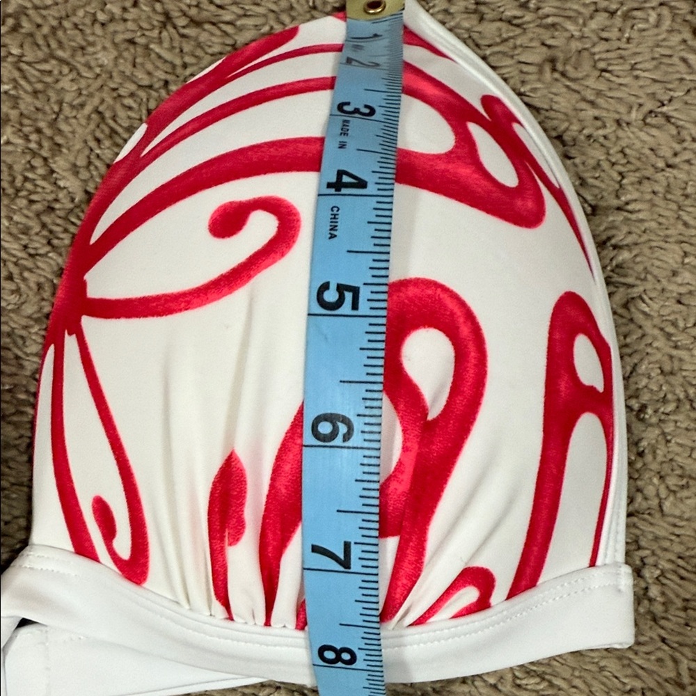 VENUS White and Pink Swirl Halter Bikini Top - Picture 6 of 8